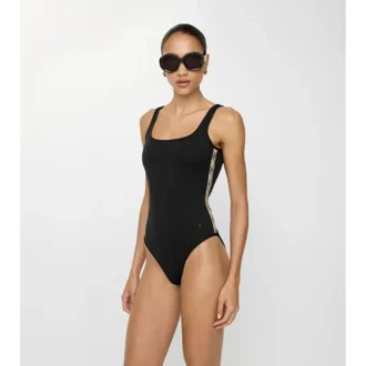 Check Trim Swimsuit