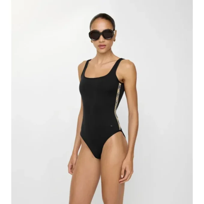 Check Trim Swimsuit