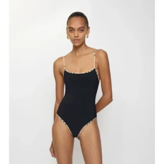 Check Trim Swimsuit