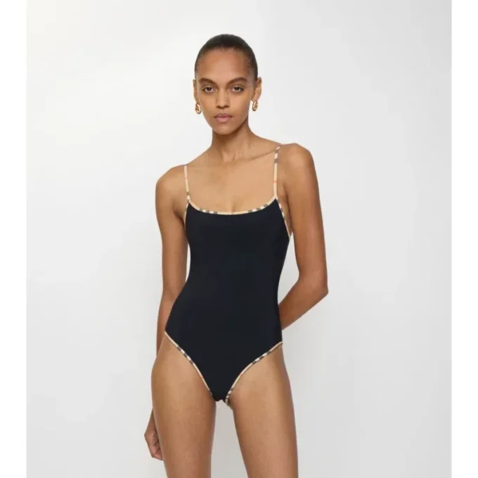 Check Trim Swimsuit