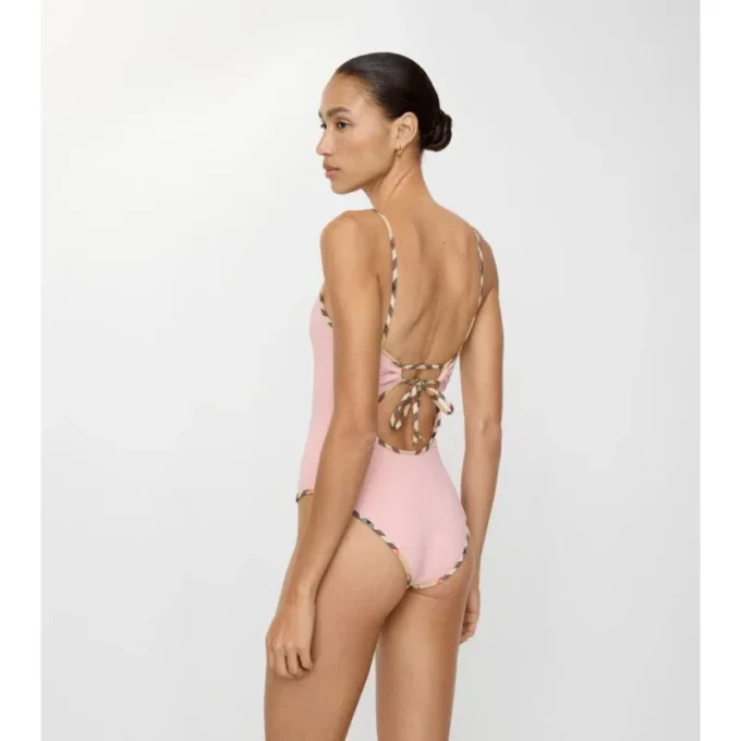 Check Trim Swimsuit