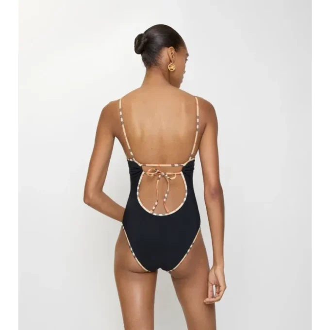 Check Trim Swimsuit