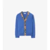 Check Trim Wool Cardigan