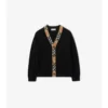 Check Trim Wool Cardigan