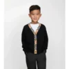 Check Trim Wool Cardigan