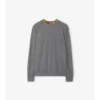 Check Trim Wool Sweater