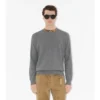 Check Trim Wool Sweater