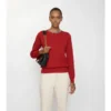 Check Trim Wool Sweater