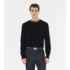 Check Trim Wool Sweater