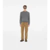 Check Trim Wool Sweater