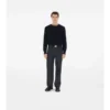 Check Trim Wool Sweater