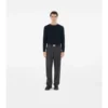 Check Trim Wool Sweater
