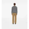 Check Trim Wool Sweater