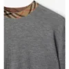 Check Trim Wool Sweater
