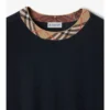 Check Trim Wool Sweater