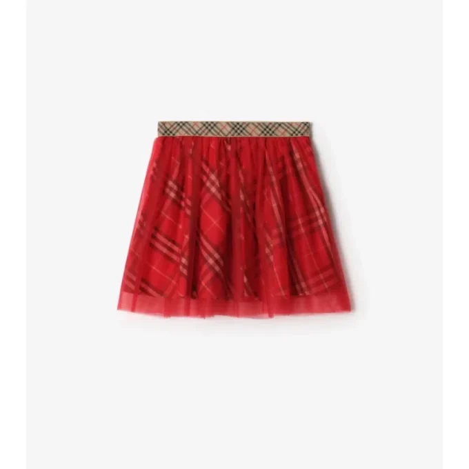 Check Tulle Skirt