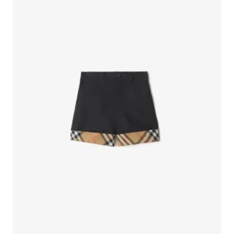 Check Turn-Up Cotton Shorts