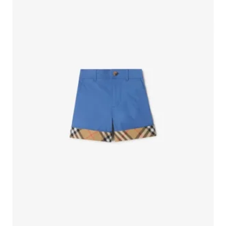 Check Turn-Up Cotton Shorts