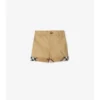 Check Turn-Up Cotton Shorts