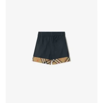 Check Turn-Up Cotton Shorts