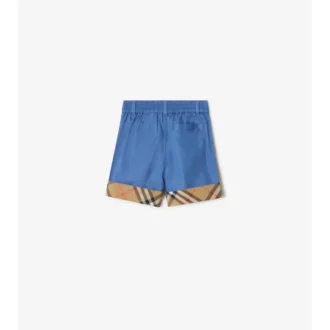 Check Turn-Up Cotton Shorts