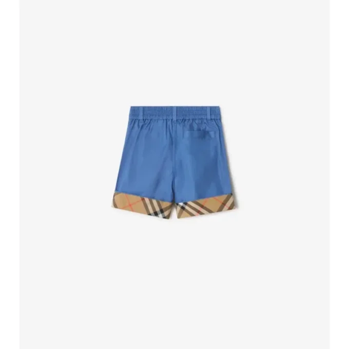 Check Turn-Up Cotton Shorts