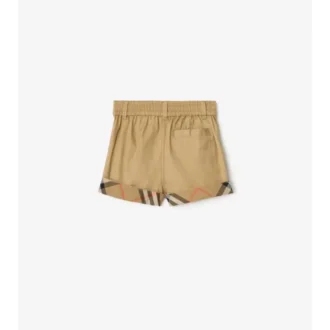 Check Turn-Up Cotton Shorts