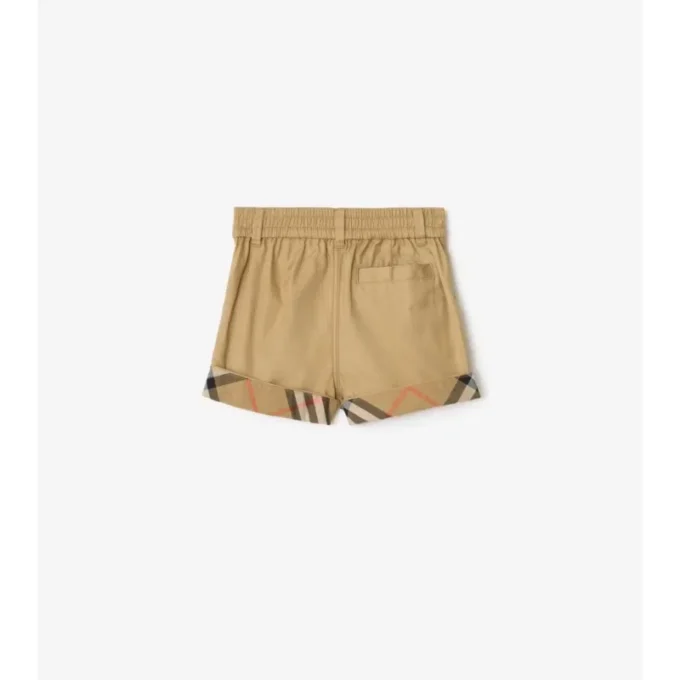 Check Turn-Up Cotton Shorts