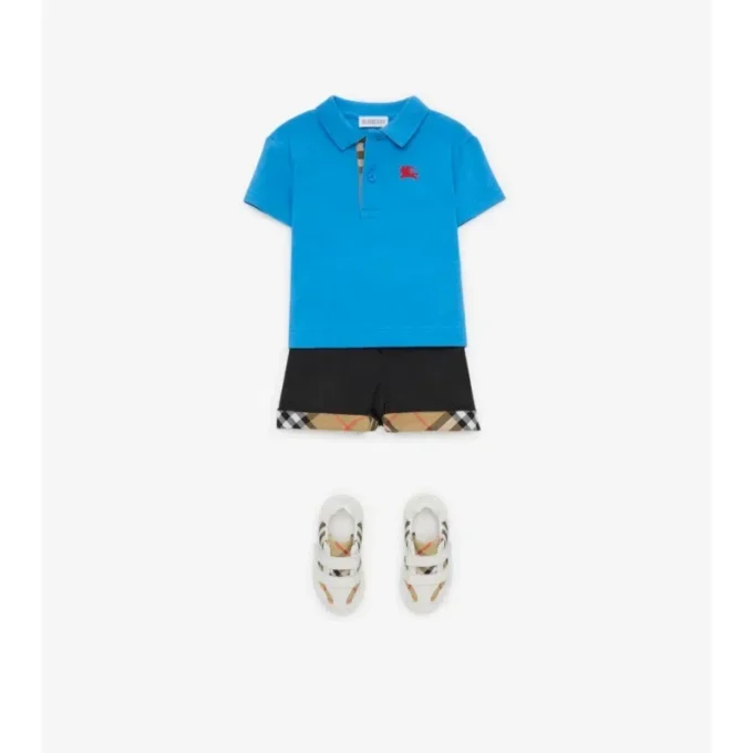 Check Turn-Up Cotton Shorts