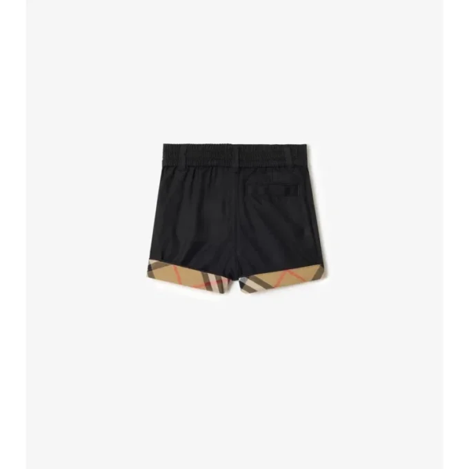 Check Turn-Up Cotton Shorts