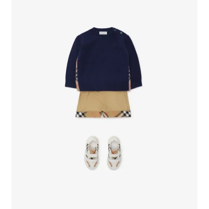 Check Turn-Up Cotton Shorts