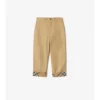 Check Turn-Up Cotton Trousers