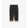 Check Turn-Up Cotton Trousers