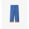 Check Turn-Up Cotton Trousers