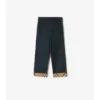 Check Turn-Up Cotton Trousers