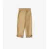 Check Turn-Up Cotton Trousers