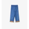 Check Turn-Up Cotton Trousers