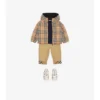 Check Turn-Up Cotton Trousers