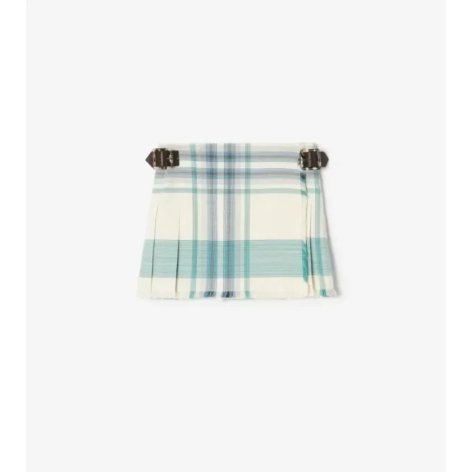 Check Viscose Blend Mini Kilt