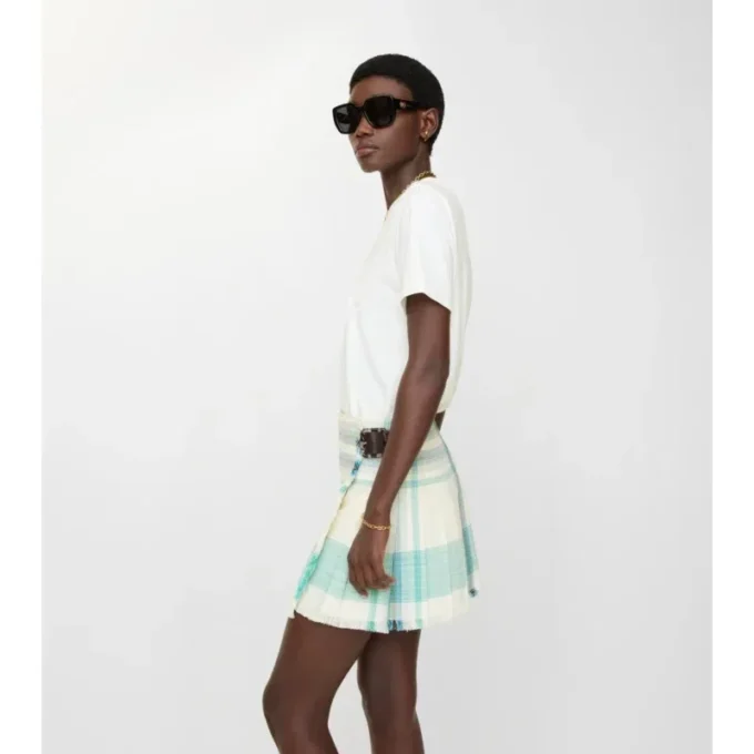 Check Viscose Blend Mini Kilt