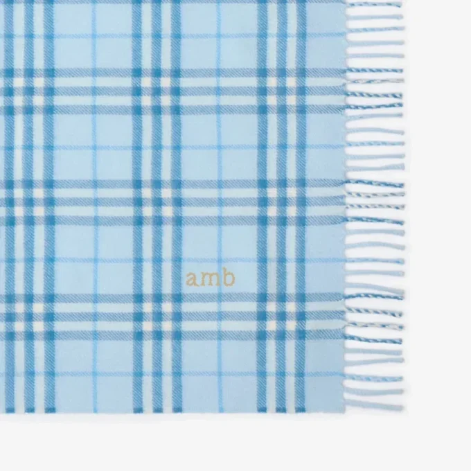 Check Wool Baby Blanket