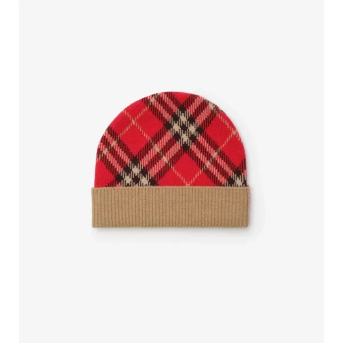 Check Wool Beanie