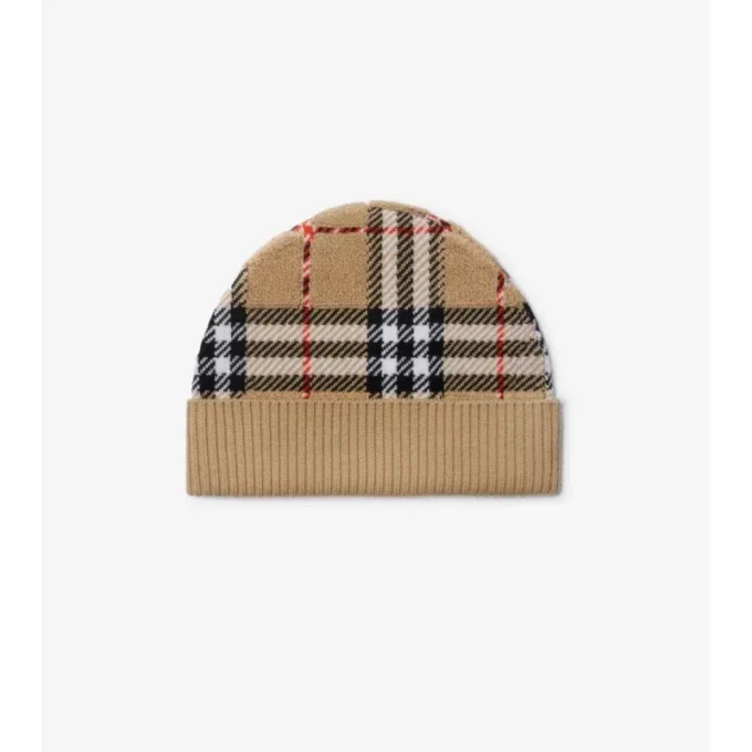 Check Wool Beanie