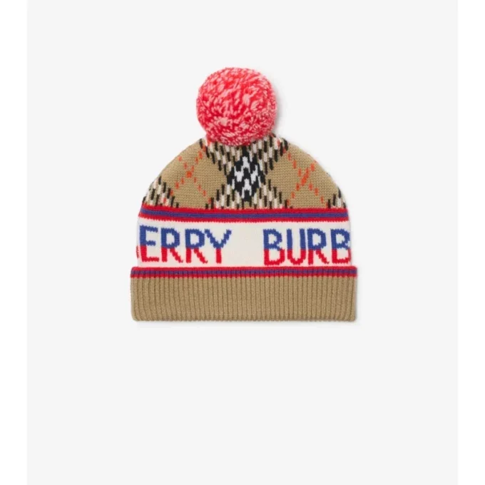 Check Wool Blend Beanie