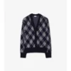 Check Wool Blend Cardigan