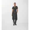 Check Wool Blend Kilt Dress