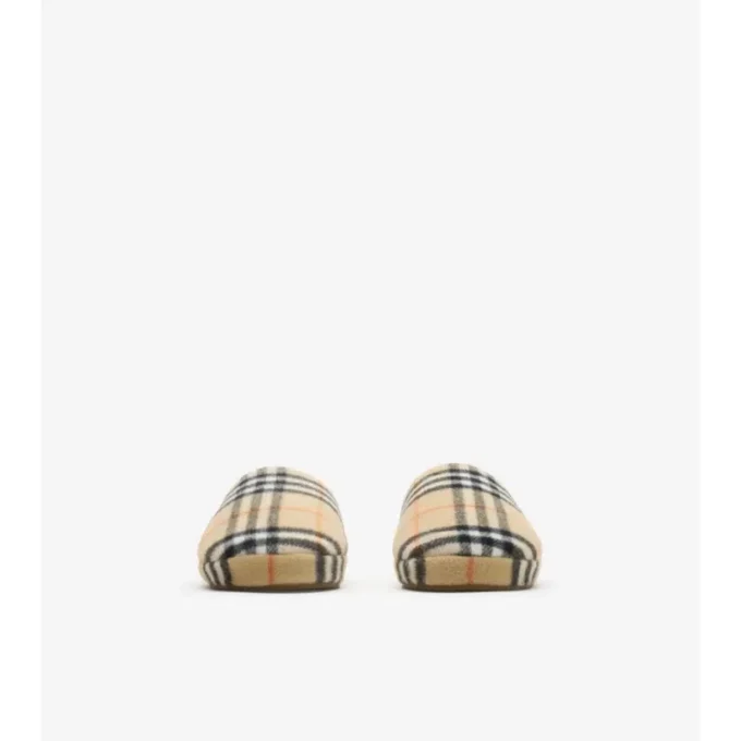 Check Wool Blend Slippers