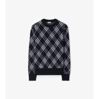 Check Wool Blend Sweater