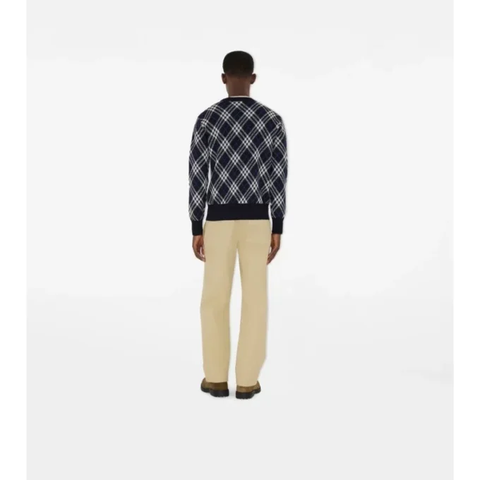 Check Wool Blend Sweater
