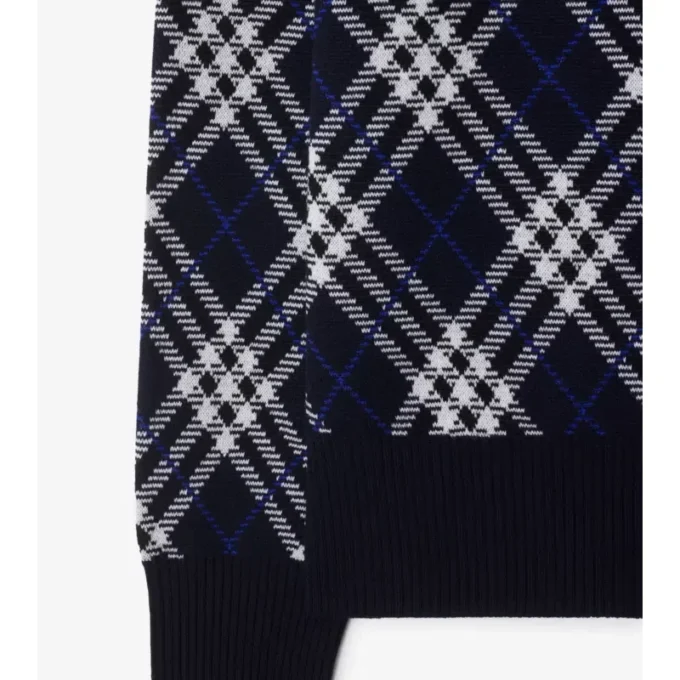 Check Wool Blend Sweater